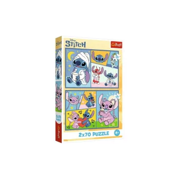 Dėlionė - 2x70 - Su Stitch'u nėra nuobodu - Disney Lilo ir Stitch'as Trefl 34444