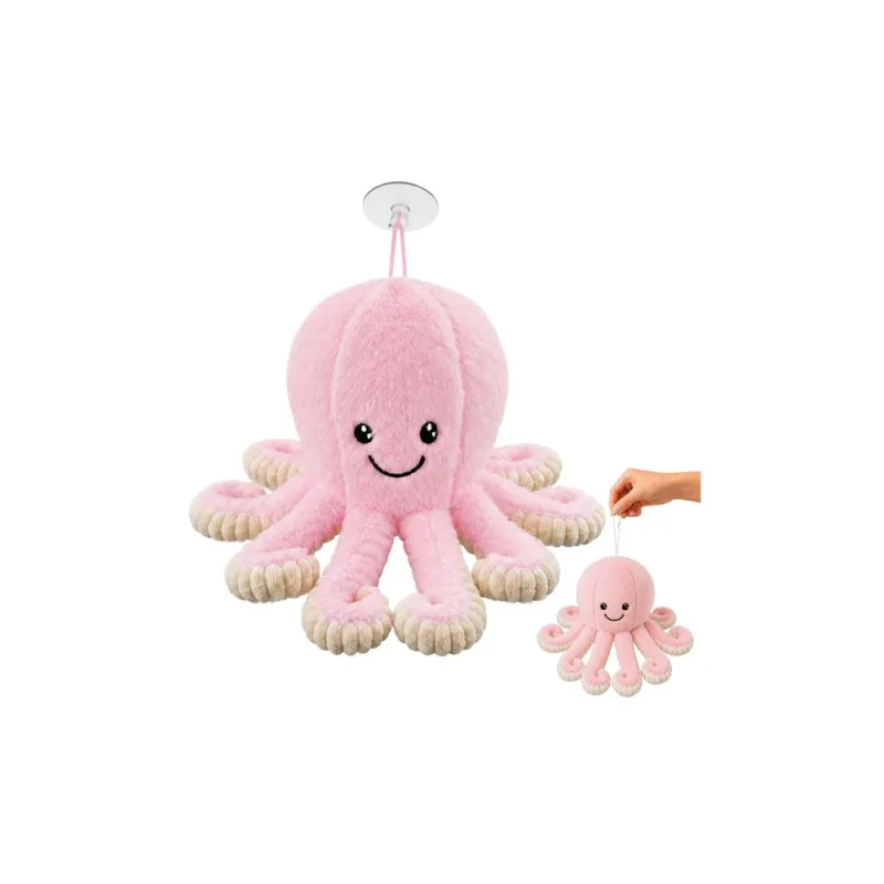 Pliušinis aštuonkojis su siurbtuku 16 cm, rožinis · 1