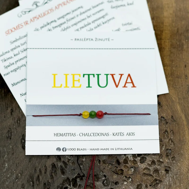 Raudono siūlo apyrankė „Lietuva“
