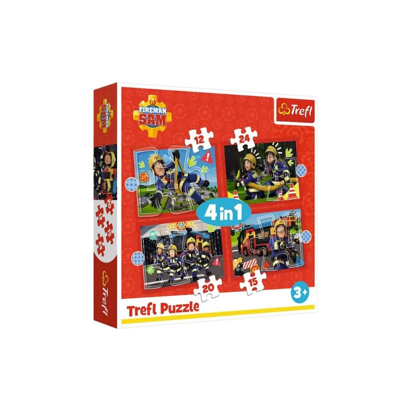 Dėlionė – 4-in-1 (12, 15, 20, 24) – Ugniagesio Samo nuotykiai – Ugniagesys Samas – Trefl 34632 · 1