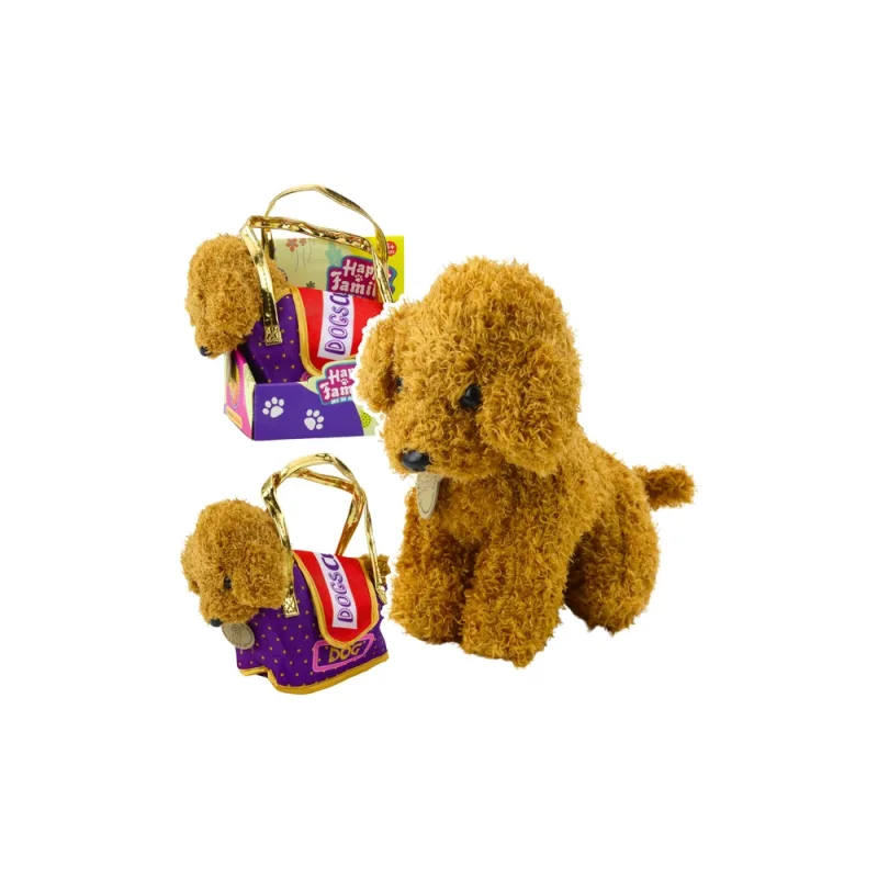 Pliušinis Pudelis krepšelyje, šviesiai rudas · 1