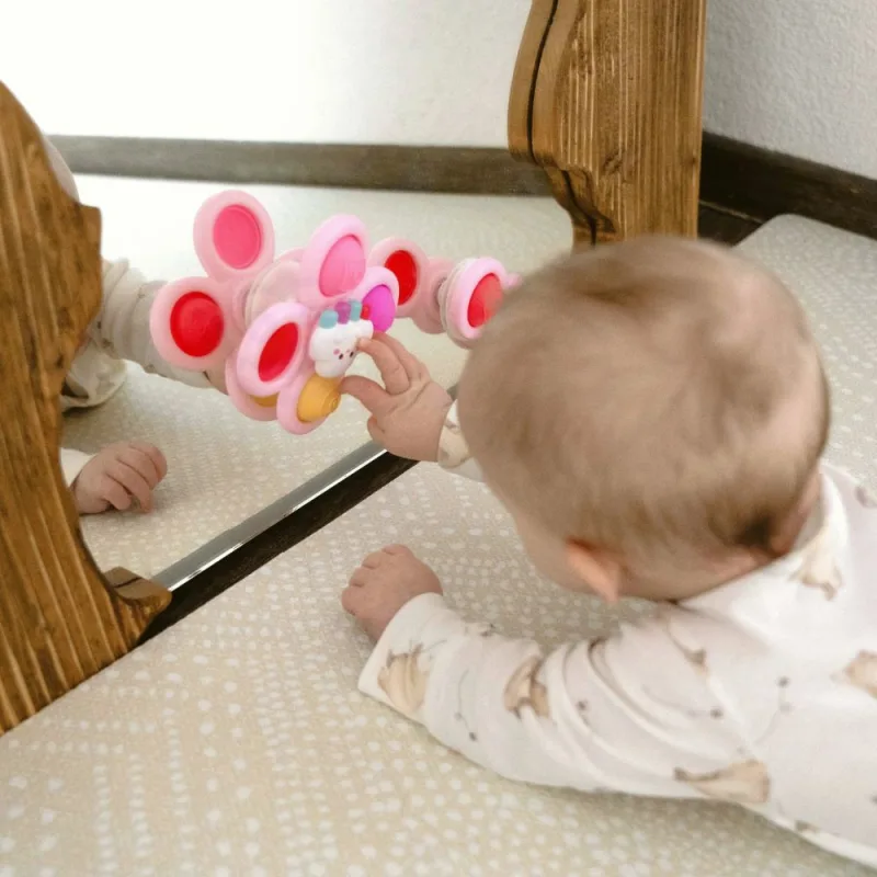 Sensorinis žaislas su keičiamais elementais WOOPIE BABY Space Spinner Pop-it, 3 vnt, rožinis · 3