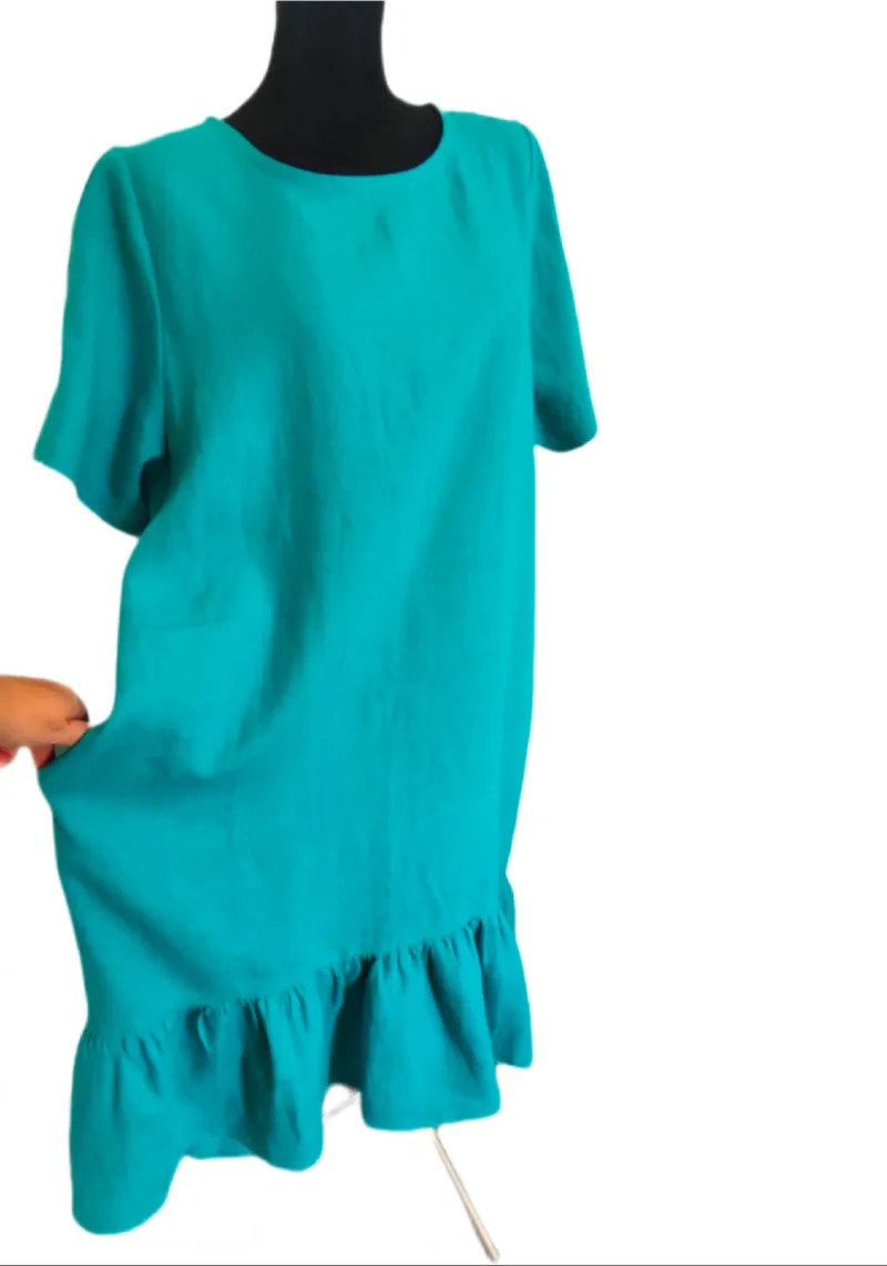 Lininė Suknelė / Stilingi Natūralaus Lino Drabužiai Moterims/ Elegantiškos Didelio Dydžio Suknelės / Plus Size Linen Dress / Lietuviškos Moteriškos Suknelės