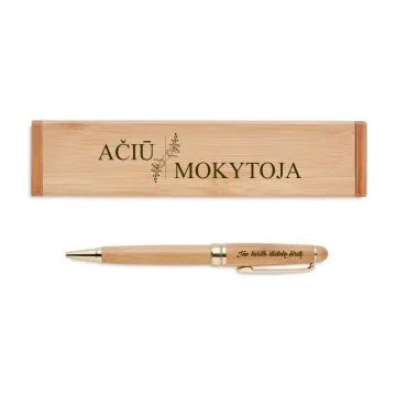 Bambukinis tušinukas dėžutėje „Ačiū Mokytoja“