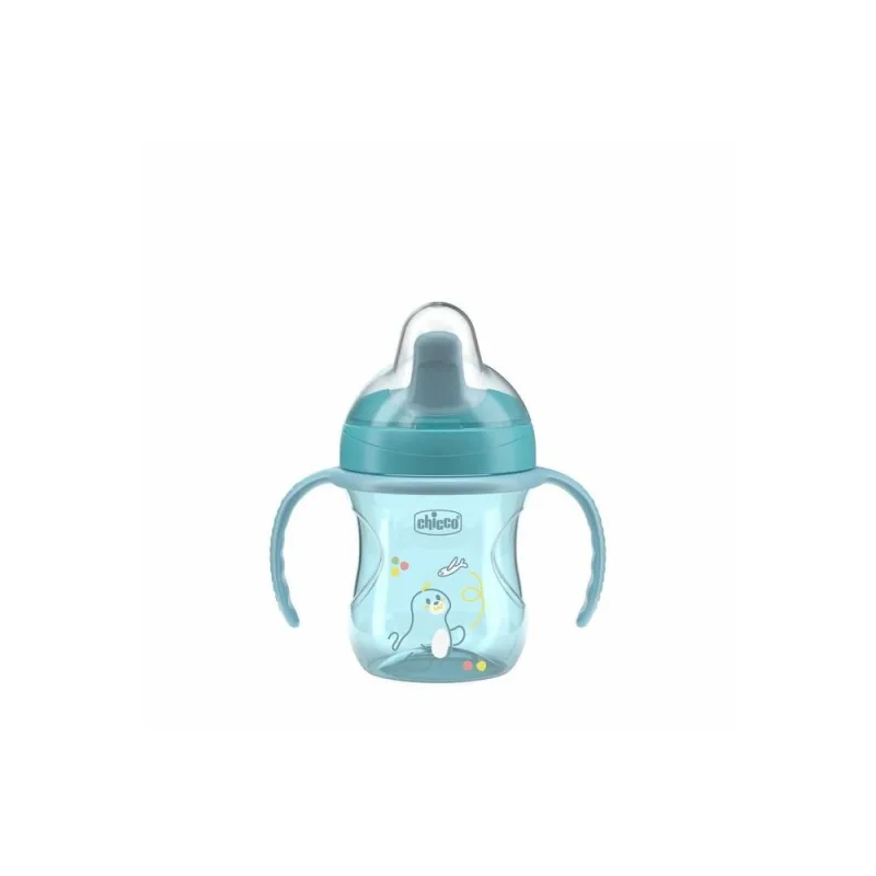 Puodelis su vidutinio kietumo antgaliu Chicco 180639 200 ML 6+ mėlynas · 1