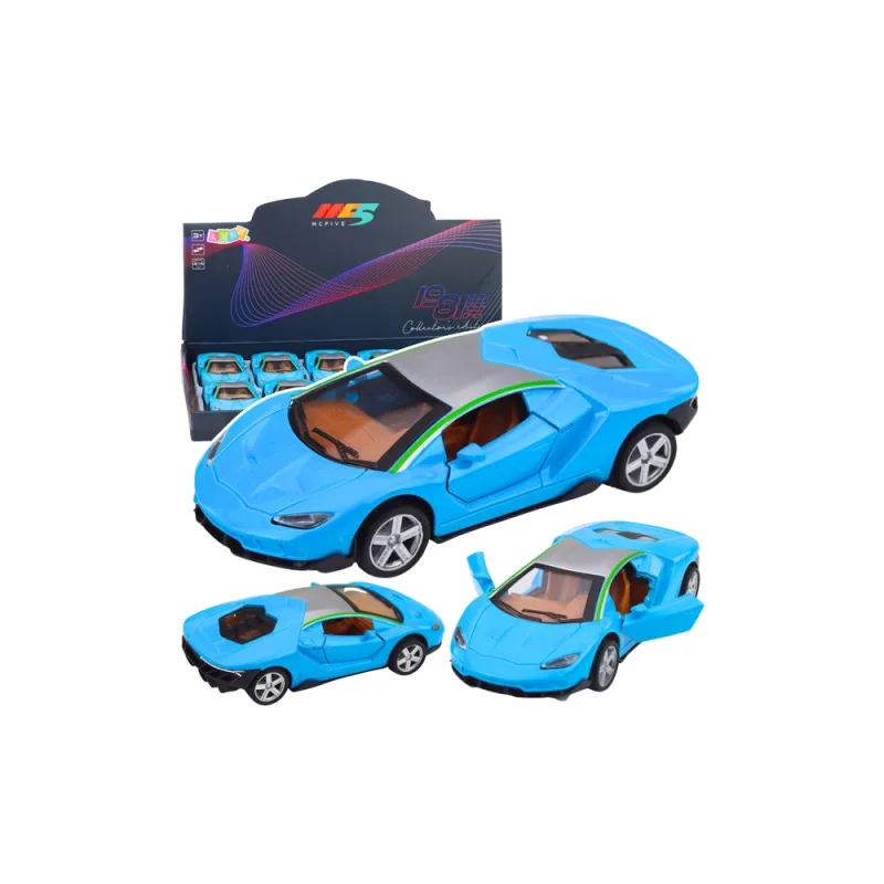 Metalinis sportinis automobilis žibintai garsai Mėlynas 1:32 · 1