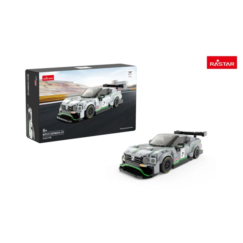 Konstruktorius automobilis 1:29 „Bentley Continental GT3“, pilka, RASTAR · 1