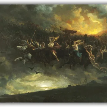 Reprodukcija „Laukinė Odino medžioklė“, Peter Nicolai Arbo, (1872)
