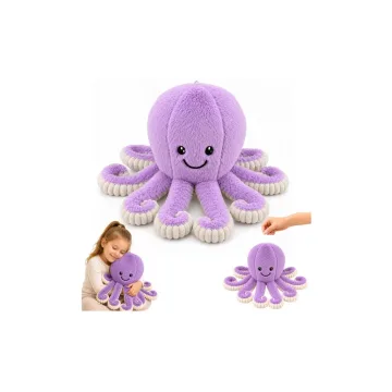Pliušinis aštuonkojis su elastingais čiuptuvais 50 cm, violetinis