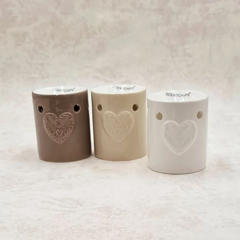 Aromatinė žvakidė „Scentchips Heart“ — Kreminė