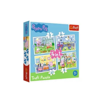Dėlionė – 4-in-1 (12, 15, 20, 24) – Atostogų prisiminimai – Peppa Pig – Trefl 34359