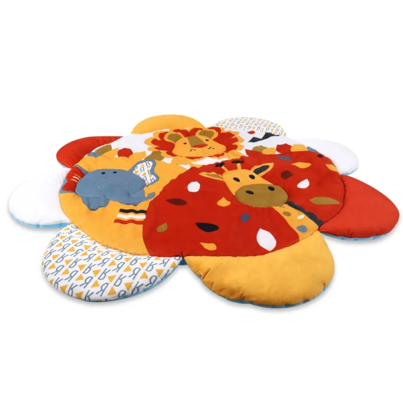 Lavinamasis kilimėlis TinyMini JL639-2B Edukacinis 2-in-1 safario gėlė · 2