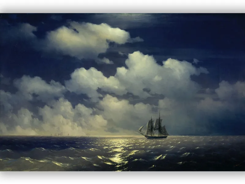 Reprodukcija „Brigas „Merkurijus“, Ivan Aivazovsky