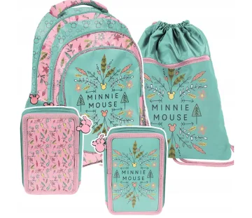 Paso mokyklinis rinkinys mergaitėms – Minnie, 3in1: kuprinė, batų maišelis ir pieštukinė