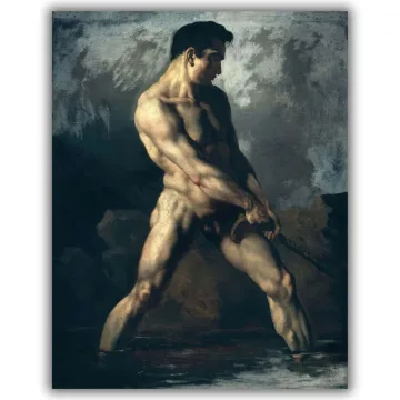 Reprodukcija „Nuogas vandenyje“, Théodore Géricault (1818)