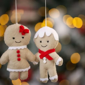 Kalėdinė dekoracija, rankų darbo pakabinamas žaisliukas Gingerbread mergaitė arba berniukas 1 vnt.
