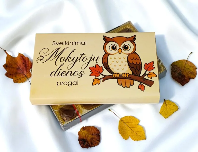 Šokoladiniai saldainiai „Sveikinimai Mokytojų dienos proga“