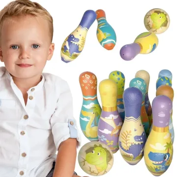 Minkštas boulingo žaidimas WOOPIE Dinozaurai, 12 vnt