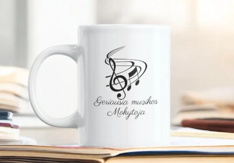 Standartinis puodelis „Geriausia muzikos Mokytoja“