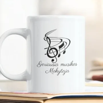 Standartinis puodelis „Geriausia muzikos Mokytoja“