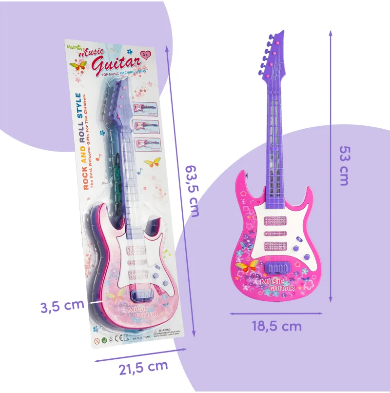 Vaikiška gitara 53 cm su šviesa ir garsu · 2