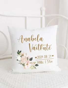 Vaikiška dekoratyvinė pagalvėlė su metrikais