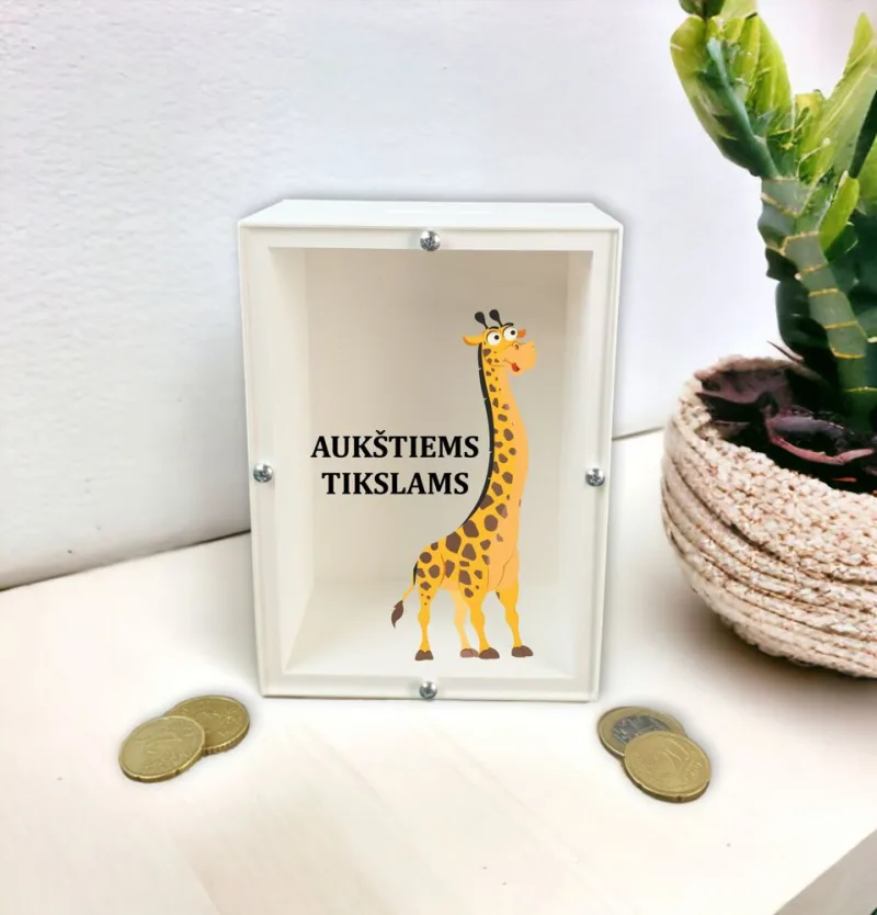 3D Taupyklė stačiakampė su žirafa „Aukštiems tikslams“