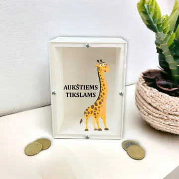 3D Taupyklė stačiakampė su žirafa „Aukštiems tikslams“