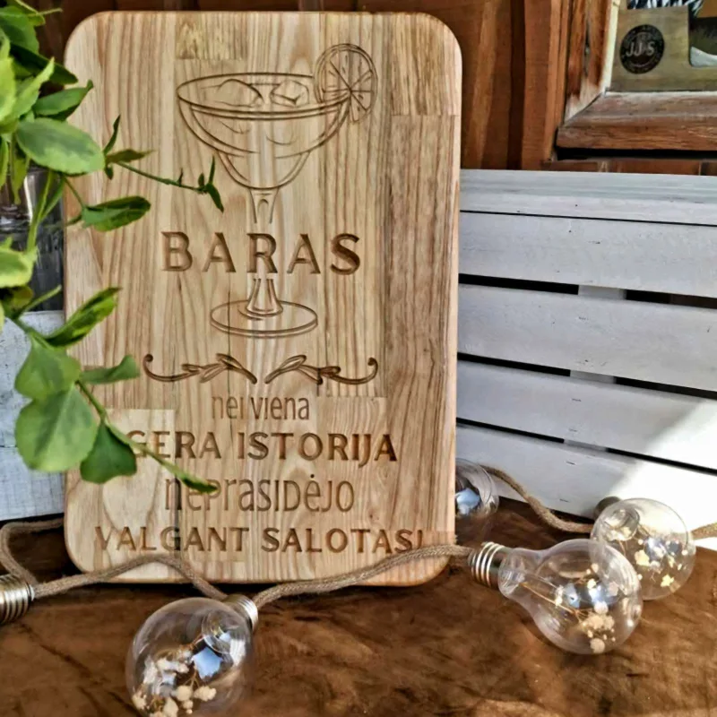 Stalo dekoracija: lentelė „Baro stalui“