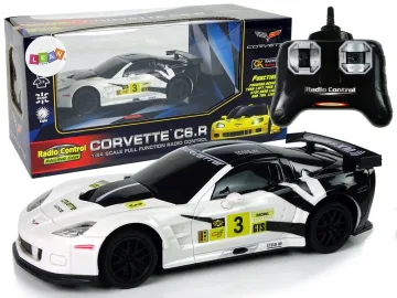 Sportinis lenktyninis automobilis R/C 1:24 „Corvette C6.R“, baltas, 2,4 G, su žibintais