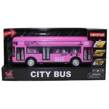 Rožinis autobusas su garso ir šviesos funkcijomis