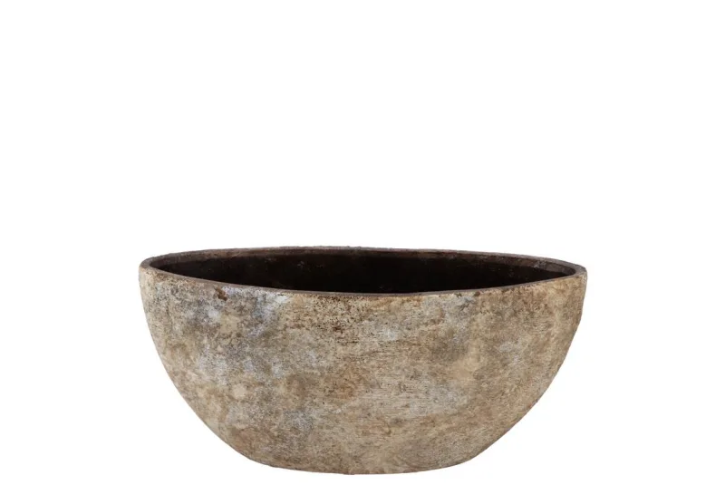 Batu didelis smėlio spalvos pailgas vazonas — 33x16x23cm