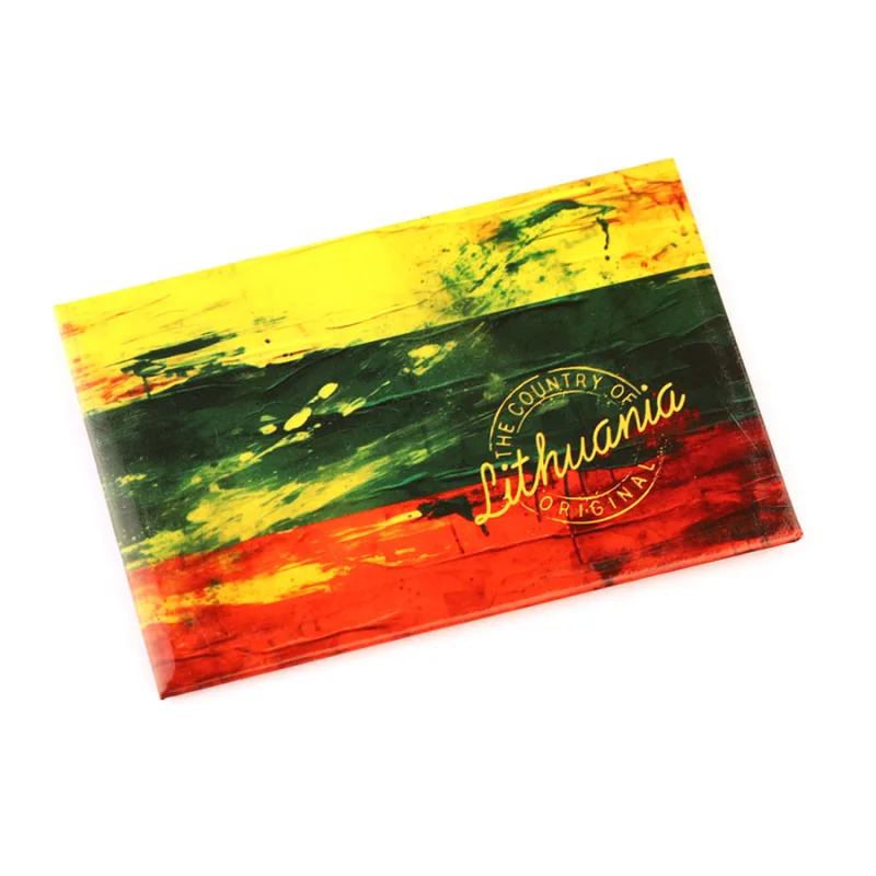 Šaldytuvo magnetas „Lithuania – The Country of Original“ (trispalvė)