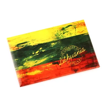 Šaldytuvo magnetas „Lithuania – The Country of Original“ (trispalvė)