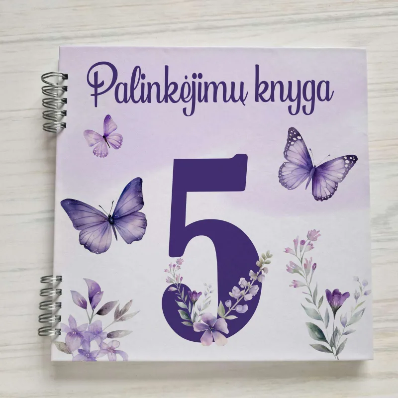 Penkto gimtadienio palinkėjimų knyga „Drugeliai“