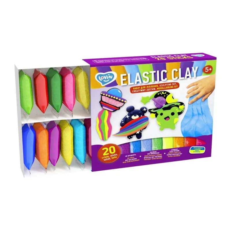 Kūrybinis rinkinys Modelinas - Plastilinas rinkinys Elastic 20 vnt. · 1
