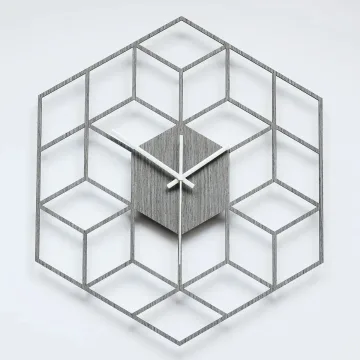 Sieninis ąžuolo faneruotės laikrodis CUBIC GREY