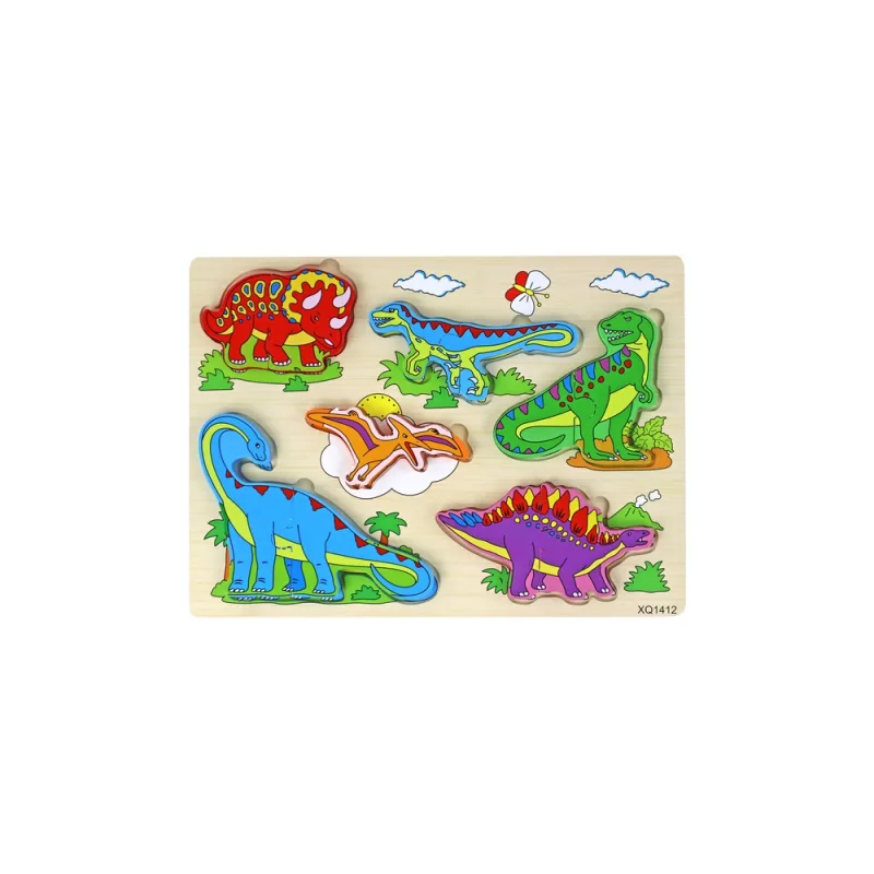 3D medinė dėlionė vaikams Dinozaurai dėlionė 11 dalių. · 1
