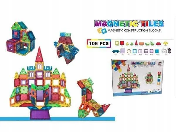 Magnetinis konstruktorius MalPlay, 106 detalės · 2