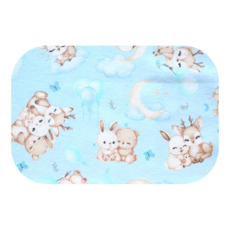 Sauskelnės - 14473 - FLANNEL PRINT - EGA - DEER & TEDDY BEAR - BLU E- dydis 70x80 cm · 1