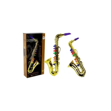 Žaislinis saksofonas, auksinės spalvos instrumentas