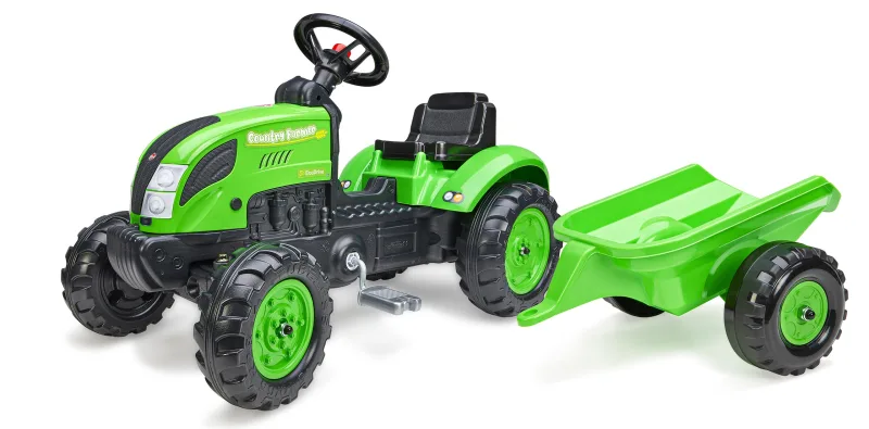 FALK Country Farmer Eco Design pedalinis traktorius su priekaba · 1