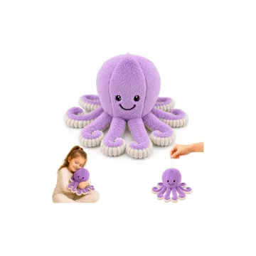 Pliušinis aštuonkojis su elastingais čiuptuvais 30 cm, violetinis