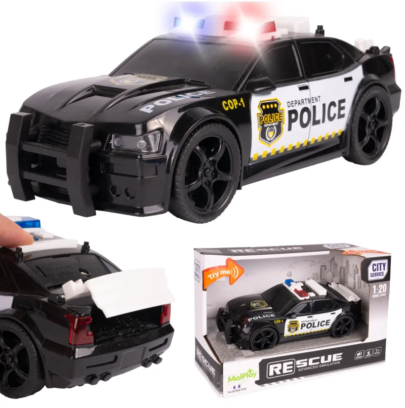 Žaislinis Policijos automobilis su šviesa, garsu ir atidaroma bagažine · 1