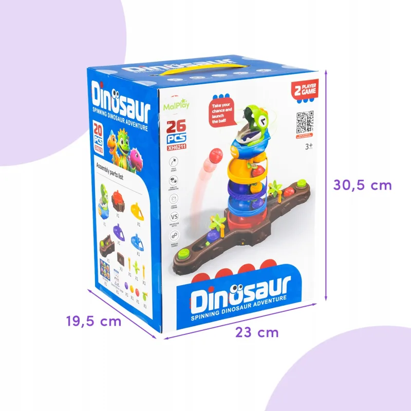 Arkadinis Dinozaurų žaidimas „Pagauk kamuolį“, 26 detalės · 2