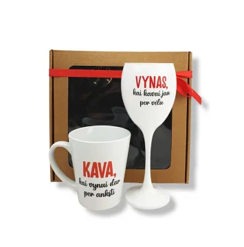 Dovanų rinkinys „Vynui ir kavai“