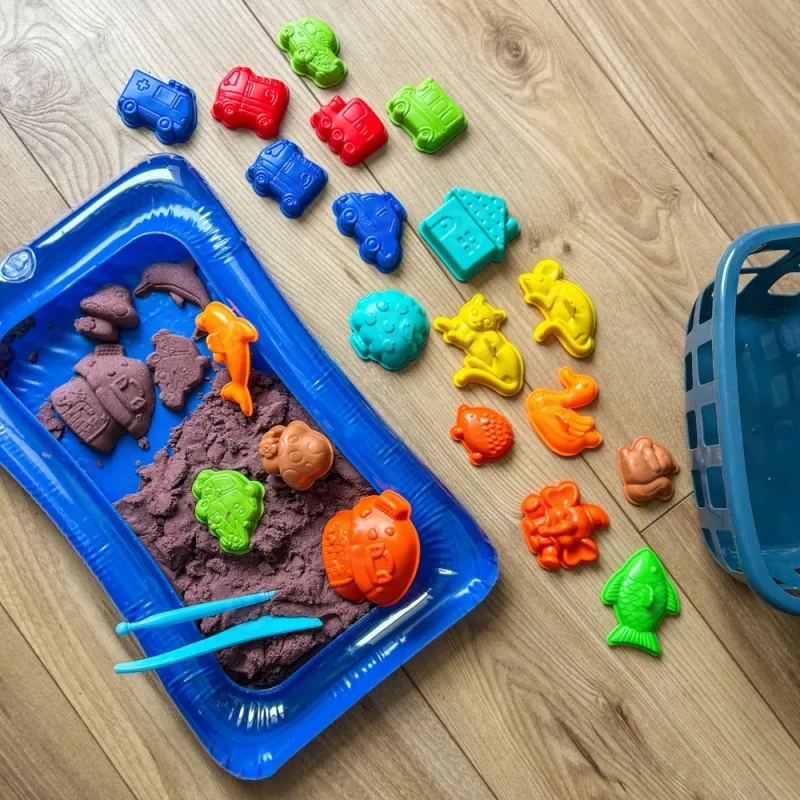 Kinetinio smėlio rinkinys krepšyje WOOPIE su formelėmis 0,8 kg · 3