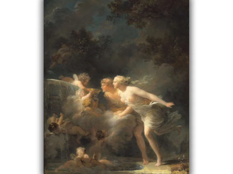 Reprodukcija „Meilės fontanas“, Jean Honoré Fragonard (1785)