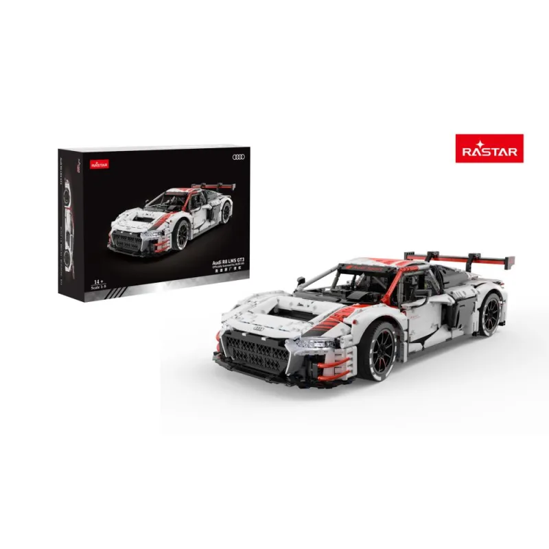 Konstruktorius automobilis 1:8 „Audi R8 LMS GT3“, baltas, „RASTAR“ · 1