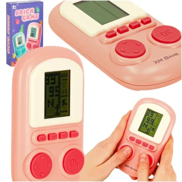 Elektroninis arkadinis žaidimas mini nešiojamas kišeninis tetris rožinis